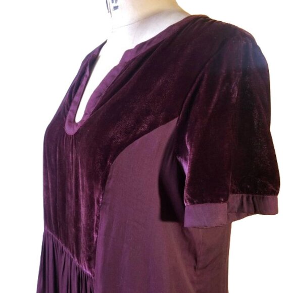 Anthropologie Maeve Ingrid Velvet Tunic Dress in Burgundy - Picture 7 of 16